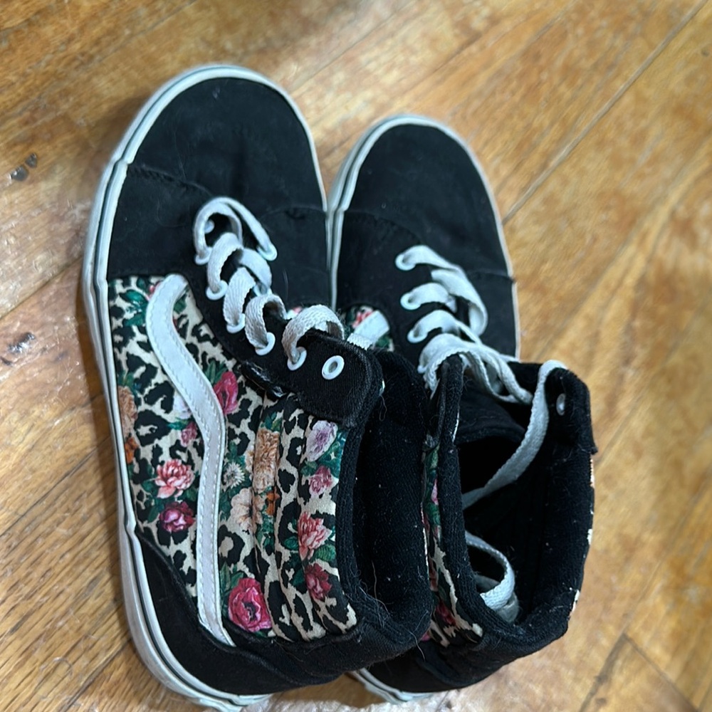 Vans Kids Black Floral High-Top Sneakers